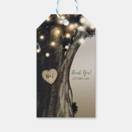 Rustik landsbygdsträd & modern ljusterladugård brö presentetikett