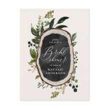 Rustik lantlig botanisk script bröllopsdusch