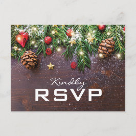 Rustik lantlig jul firande vinter RSVP Inbjudan Vykort