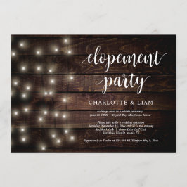 Rustik lantlig ljusträngning för bröllop och fest inbjudningar