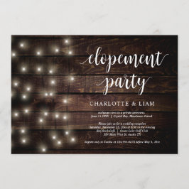 Rustik lantlig ljusträngning för bröllop och flykt inbjudningar