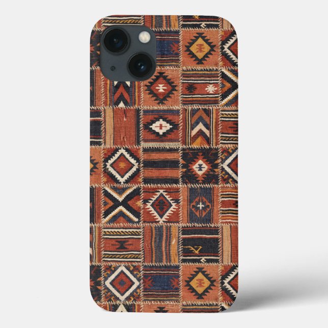 Rustik lapptäcke Kilim geometrisk gobeläng (Baksida)