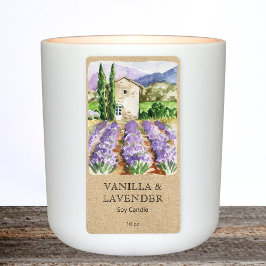 Rustik Lavendel Gård Fransk Provence Ljus Etikett Fraktsedel