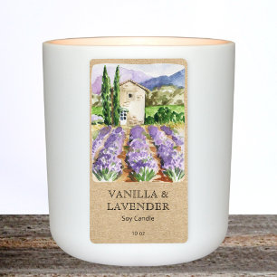 Rustik Lavendel Gård Fransk Provence Ljus Etikett Fraktsedel