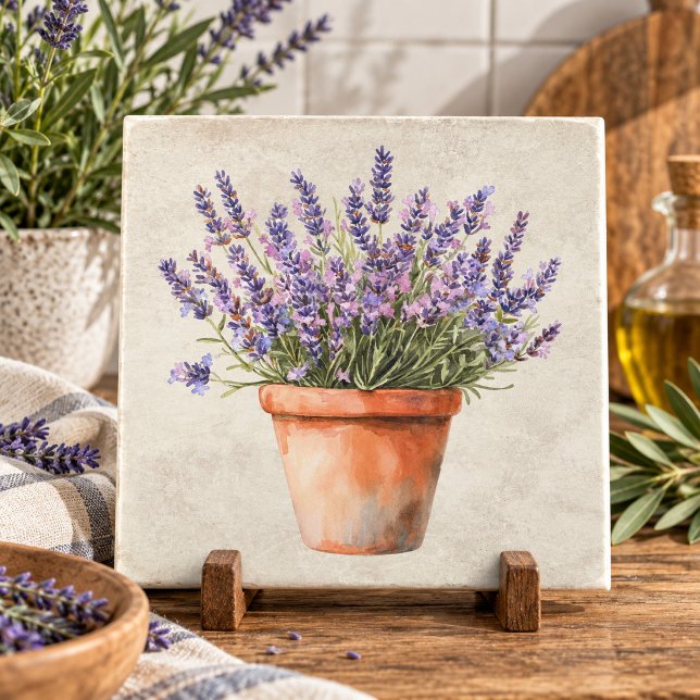 Rustik Lavendel Watercolor  Kakelplatta (Skapare uppladdad)