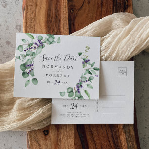 Rustik lavender Circle Spara datum vykort