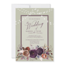 Rustik Lila Blommigt String Ljust grönt Bröllop