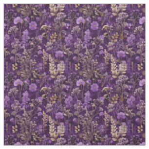 Rustik lila botanisk djärv vintage blommig tyg