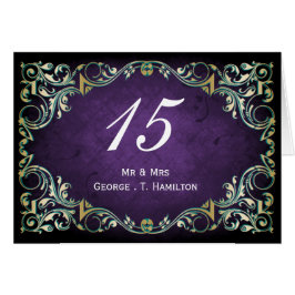 Rustik Lila för prydnadsdjur och Guld Bröllop OBS Kort