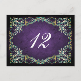 Rustik Lila för prydnadsdjur och Guld Bröllop Vykort