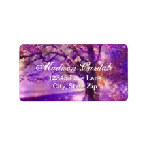 Rustik Lila Oak Träd Bröllop Adressetiketter