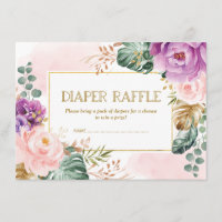 Rustik  Lila Tropical Blommigt Diaper Raffle