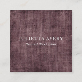 Rustik Lila Vin Linen Struktur Professionell Fyrkantigt Visitkort