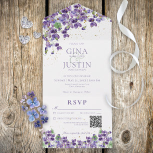 Rustik Lila Violets Guld Gnistra QR-kod