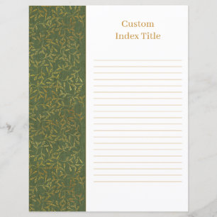 Rustik Linen Divider Grönt, Rececipe Binder Infoga
