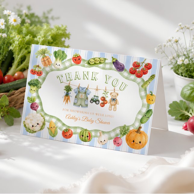 Rustik liten grodd pojke baby shower tack kort (Skapare uppladdad)