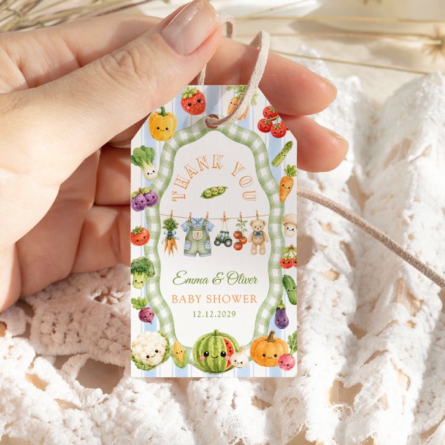 Rustik liten grodd pojke baby shower tack presentetikett (Skapare uppladdad)