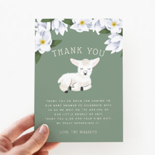 Rustik Little Lamb Blommigt Baby Shower Tack Kort