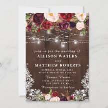 Rustik ljus bröllopsinbjudan