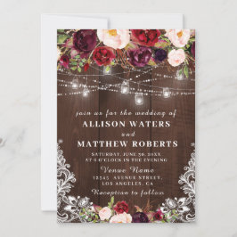 Rustik ljus bröllopsinbjudan inbjudningar