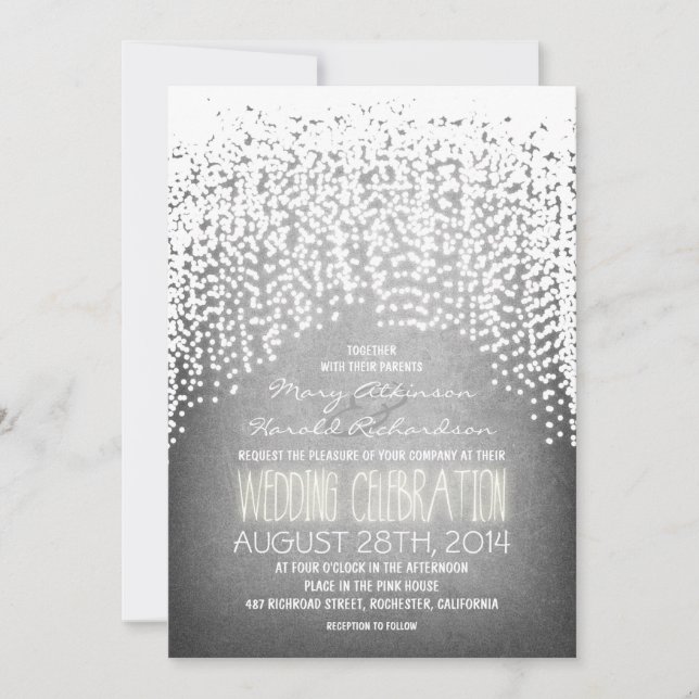 Rustik ljus-bröllopsinbjudningar inbjudningar (Framsida)