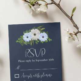 Rustik Ljusblå och Vit Blommig Quinceañera OSA Kort