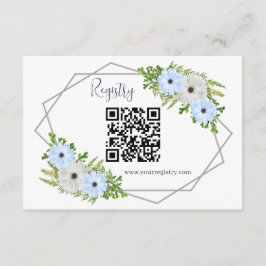 Rustik Ljusblå och Vit Blommig Quinceañera Tilläggskort