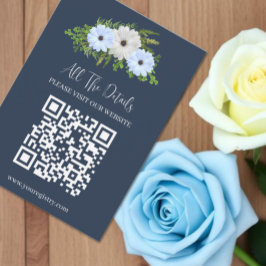 Rustik Ljusblå och Vit Blommig Quinceañera Tilläggskort