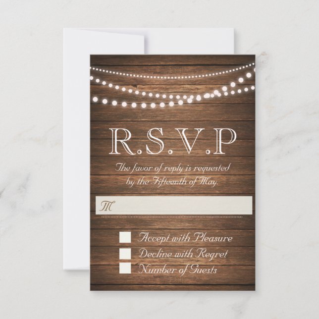 Rustik Ljuskrans RSVP-kort OSA Kort (Framsida)