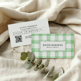 Rustik Ljust grönt vattenfärg Buffalo Play QRCODE Visitkort
