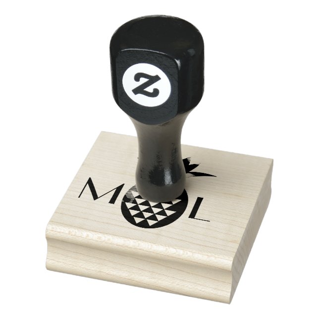 Rustik Logotyp för Bröllop med Ananas Stämpel (Stämpel)