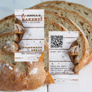 Rustik lokal hemmagjord bagerikod QR Visitkort
