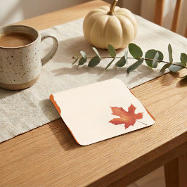 Rustik lönnlöv tackknips papper coaster underlägg papper kvadrat