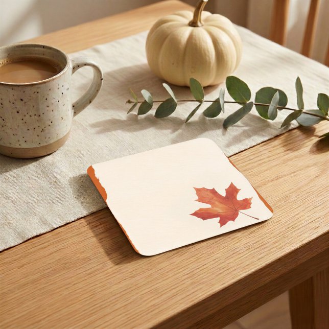 Rustik lönnlöv tackknips papper coaster underlägg papper kvadrat (Skapare uppladdad)