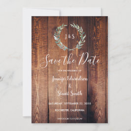 Rustik löv för botaniska vattenfärger Spara datum Datumet