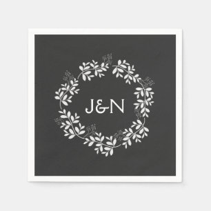 Rustik Löv Wandemodern Personlig Bröllop Pappersservett