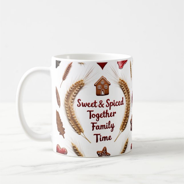 Rustik Lyx Pepparkaka Familj Jul Klassiker Kaffemugg (Vänster)