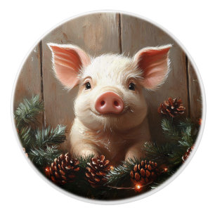 Rustik målning i Cute jul Gris Knopp