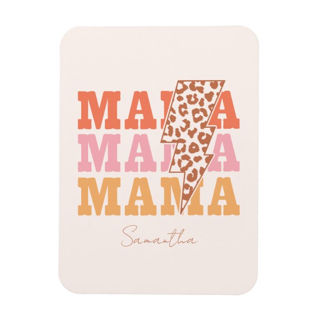 Rustik "Mamma" Upprepa Magnet (Vertikal)
