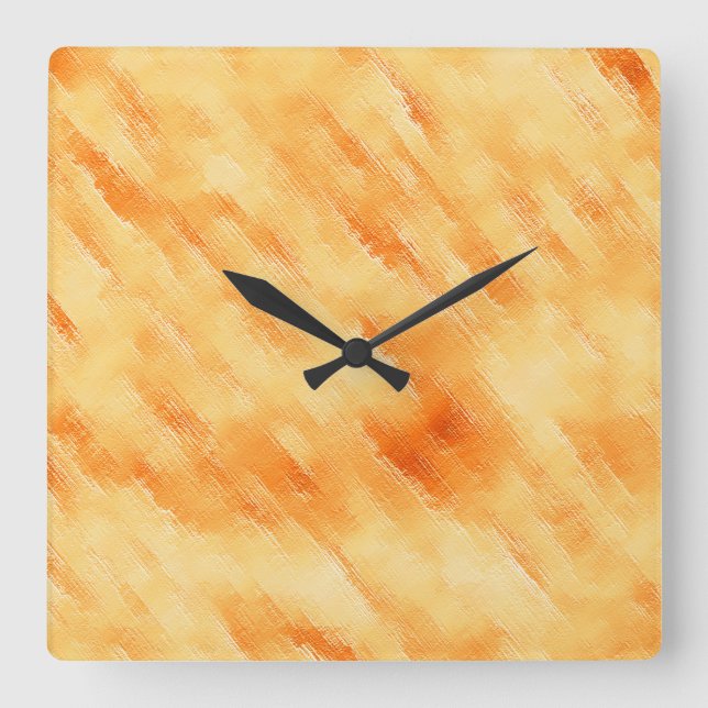 Rustik mango-gult som texturerad målning fyrkantig klocka (Framsida)