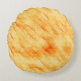 Rustik mango-gult som texturerad målning rund kudde