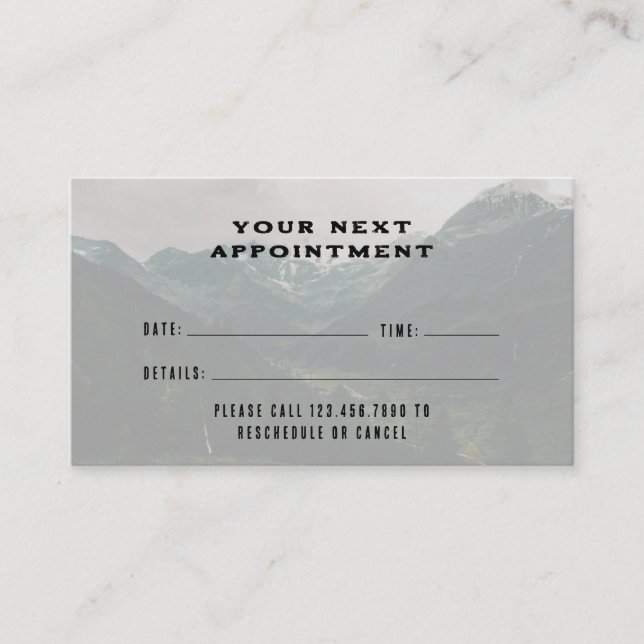 Rustik Maskulin Skog Bergar Utomhus Tidsbeställning Kort (Framsida)