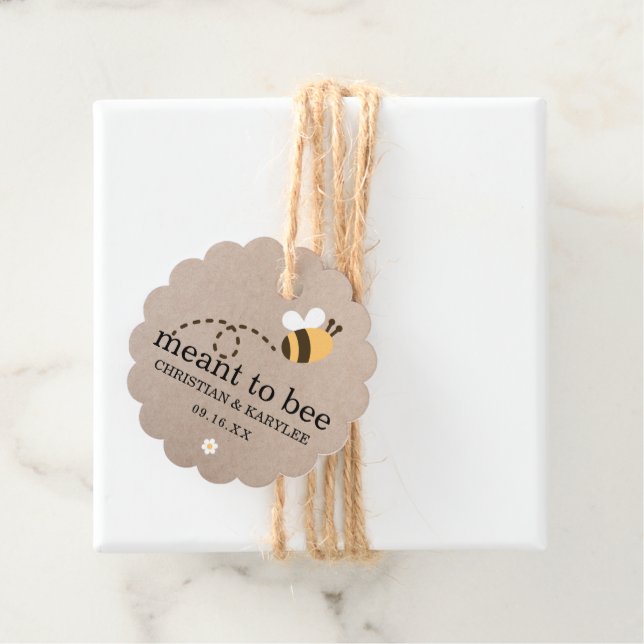 Rustik Meant To Bee Bröllop Tacksamhetskort Gåvor Etiketter (På plats)