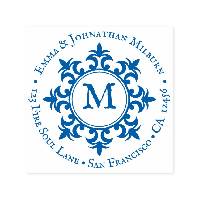 Rustik medieval cirkel, monogram - Returadress Självfärgande Stämpel (Design)