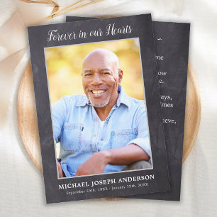 Rustik memorial Photo Sympathy Prayer Card Funeral