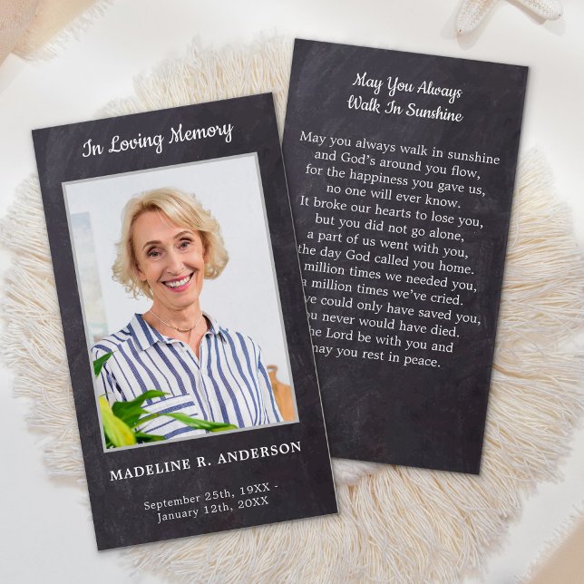 Rustik Memorial Sympathy Funeral Prayer Card Visitkort (Skapare uppladdad)