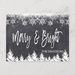 Rustik Merry and Bright-kritskriftstypografi Meddelande Vykort
