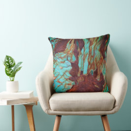 Rustik metallisk rost, färgeffekt. Industrikonst Kudde