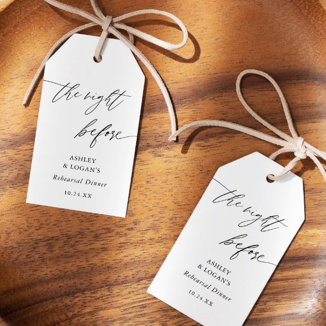 Rustik Middag Kvällen Före Övningsmiddagen Presentetikett (Skapare uppladdad)