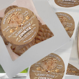 Rustik miljövänlig förpackning för jordnötssmörska runt klistermärke